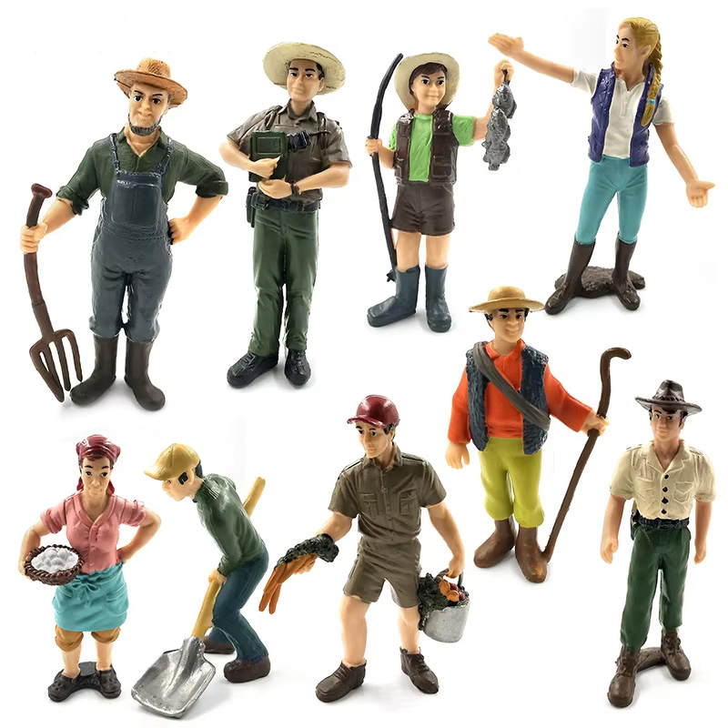 Japan Bonsai Garden - Figurines de simulation d'agriculteurs et d'ouvriers