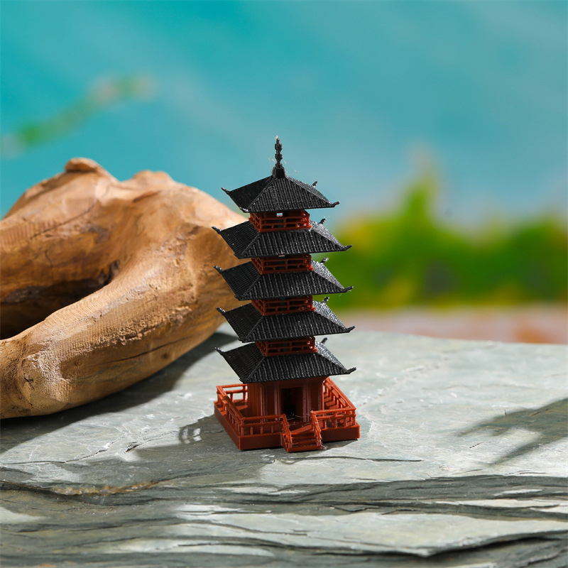 Mini Bonsai Zen Garden - 1 pièce Mini Statue de Pagode,