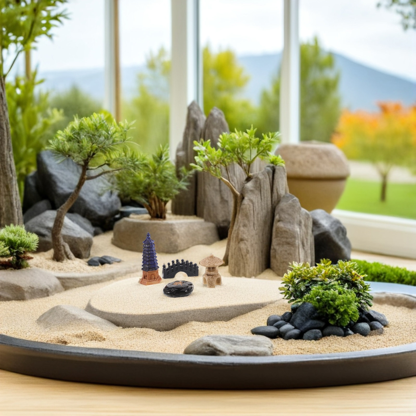 Ensemble de 4 mini statues de  - Mini Bonsai Zen Garden avis et prix